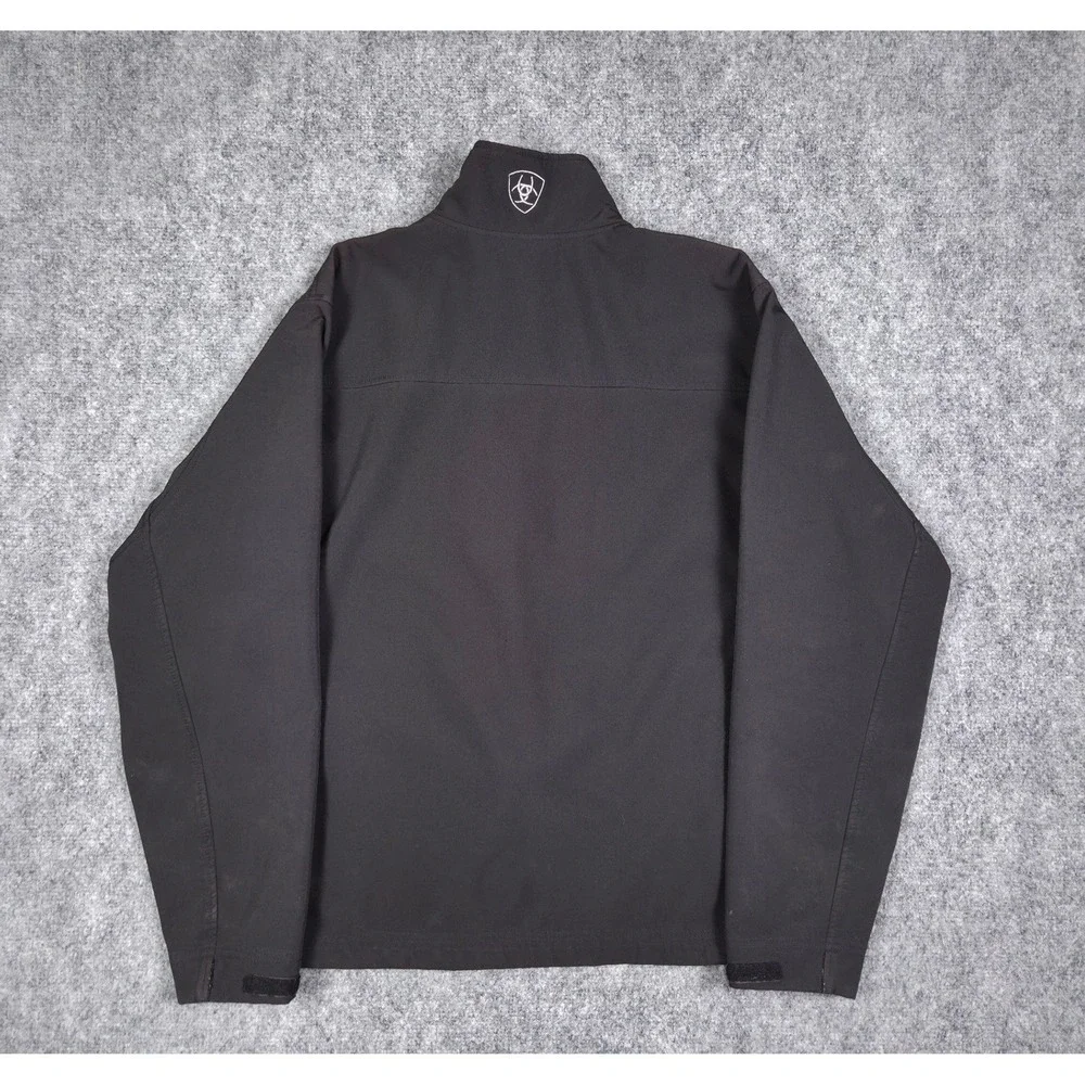 Ariat Softshell Jacket Mens Size S Black Full Zip Fleece Lined Logo Workwear